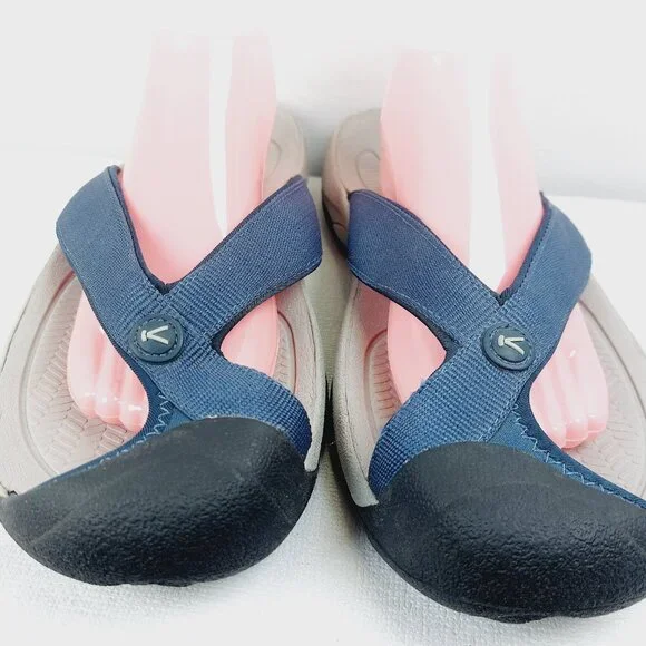 Keen Men's Blue Gray Waimea H2 Close Arch Support Slip-On Flip-Flop Sandal Sz 14